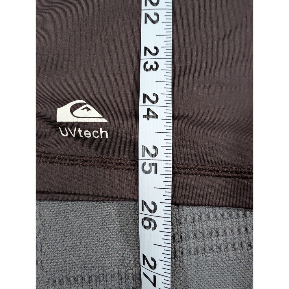 Quiksilver UVtech Rash Guard Mens Medium Brown Cream Long Sleeve Swim Shirt - Picture 7 of 10